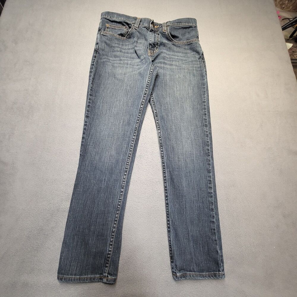 Arizona Jeans Mens 32x28 Blue Denim Skinny Leg Flex Distressed Denim
